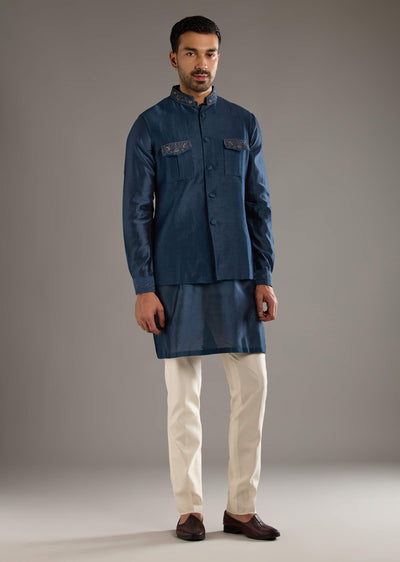 midnight-blue-chanderi-linen-kurta-jacket-set-for-men-with-dori-work-sg332372-1