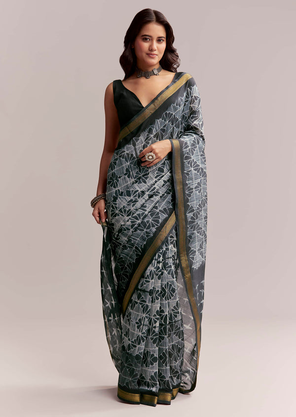 midnight-blue-linen-printed-saree-with-hand-dyed-shibori-print-sg314786-1