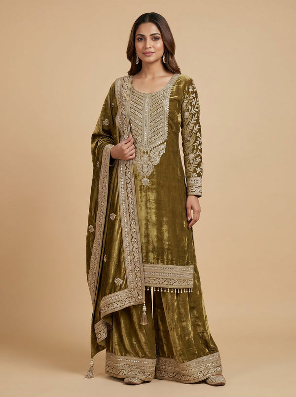Leaf Green Palazzo Set