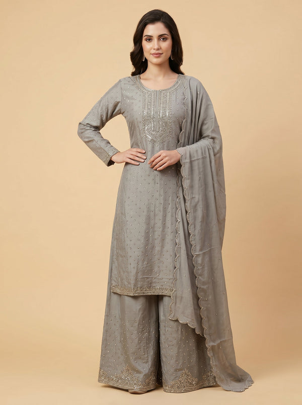 Mist Grey Palazzo Set