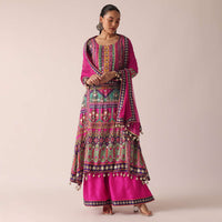 multicolor kurta set with mirror-sg177941 1