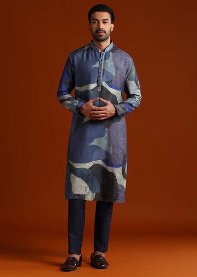 multicolour-kurta-set-for-men-with-abstract-print-sg321228-1