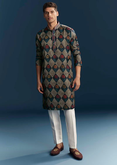 multicolour-silk-kurta-for-men-with-geometric-and-floral-print-sg321172-1