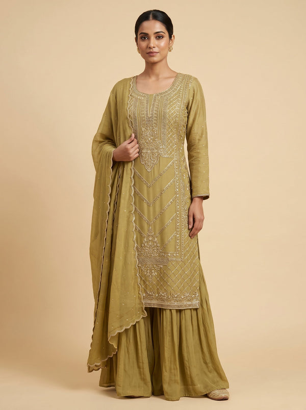 Mustard Festive Sharara