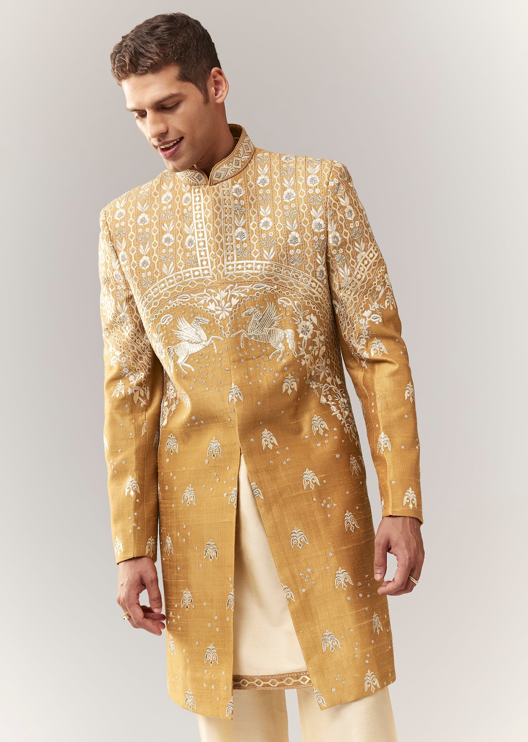 mustard-raw-silk-indo-western-with-applique-and-resham-work-sg322982-4 d7416780-5a47-4f17-81d5-e0b06a753bef