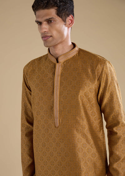 mustard-yellow-jacquard-kurta-set-sg321340-2