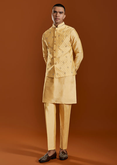 Mustard Yellow Kurta Jacket Set