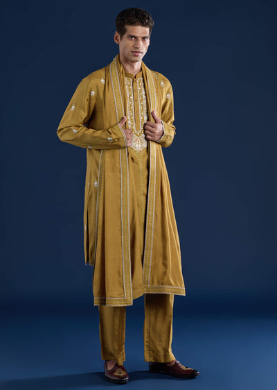 mustard-yellow-silk-blend-embroidered-mens-kurta-set-with-dupatta-sg323352-1