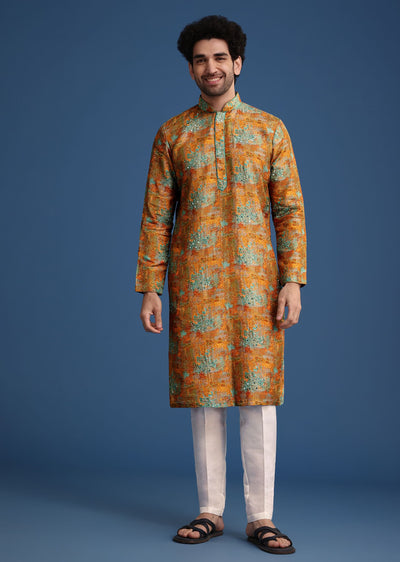 mustard-yellow-silk-printed-kurta-set-sg302397-2