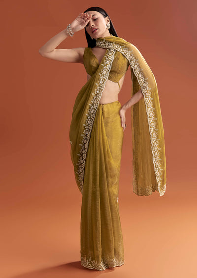 mustard yellow tissue saree with floral butti-sg318528-9 10