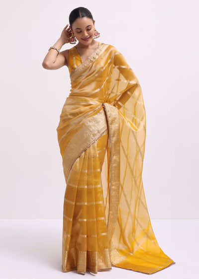 mustard yellow zari woven chanderi saree with-sg213251 5 46551620-c521-46be-8346-5192d4fde61b