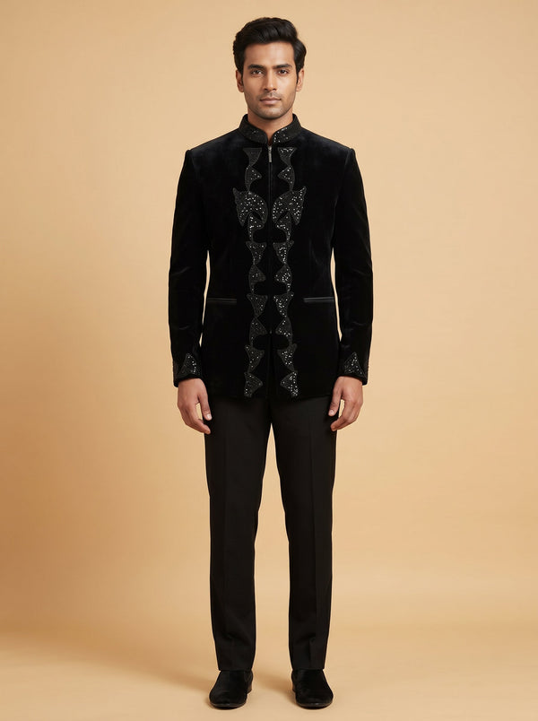 Navy Blue Classic Jodhpuri Suit