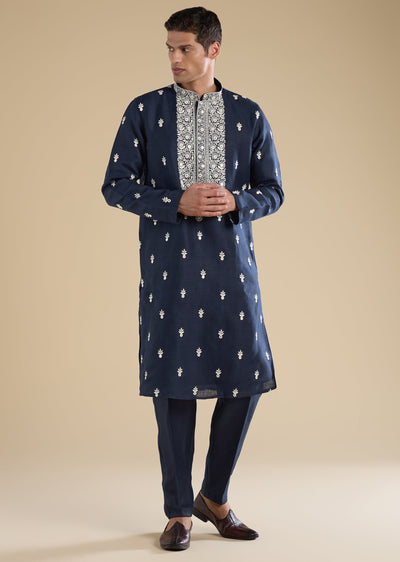 navy-blue-embroidered-kurta-set-sg370508-1 eed5a229-951e-4178-835e-07a464b78865