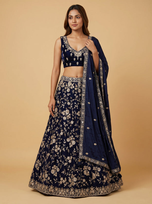 Navy Blue Lehenga
