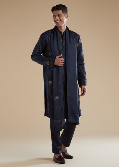 navy-blue-linen-satin-mens-kurta-set-with-metal-beads-detail-work-sg364961-1 643b97bc-b152-4394-88b7-db58452043ef