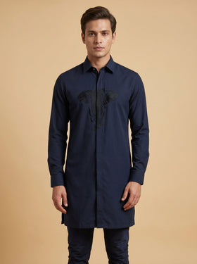 Navy Blue Slim Fit Shirt