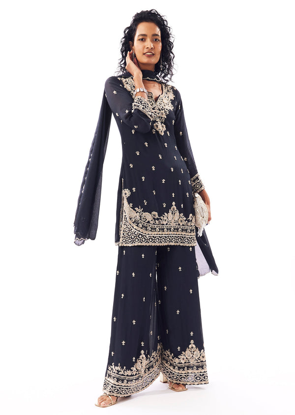 Navy Palazzo Suit