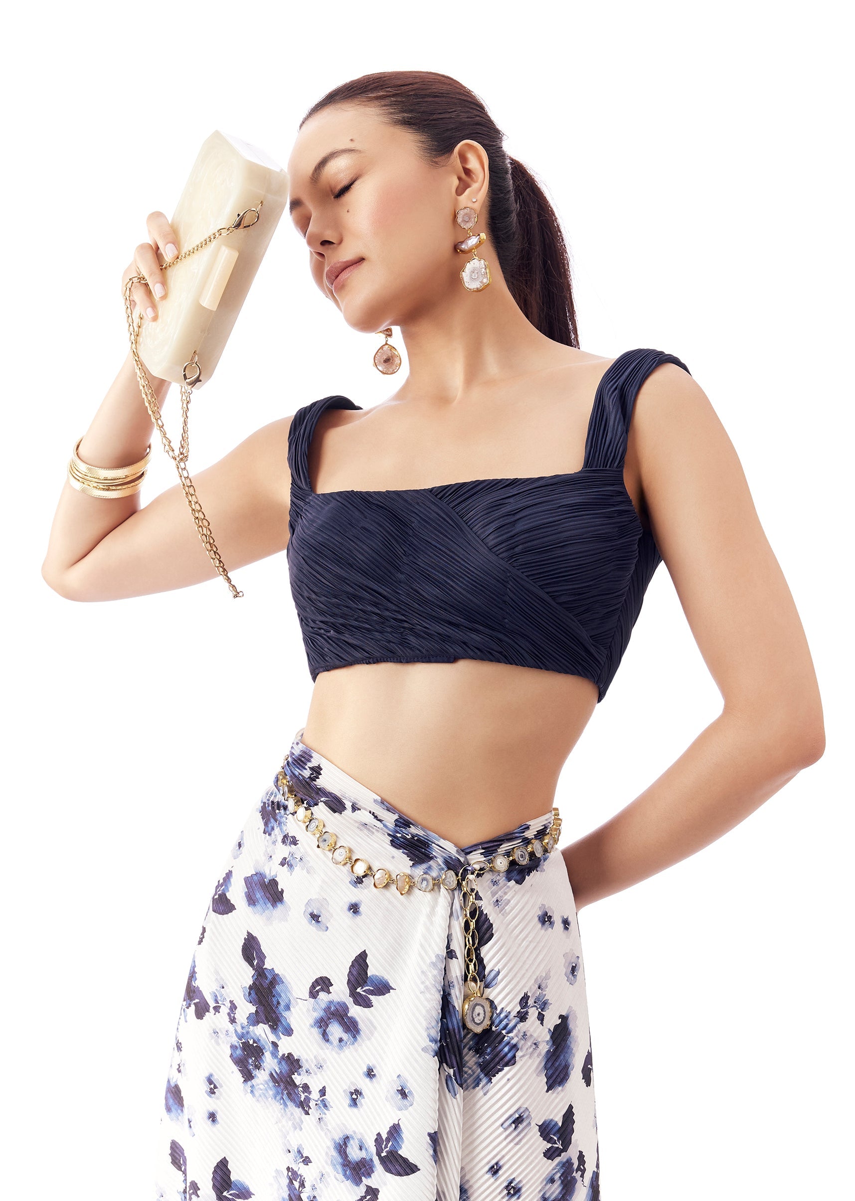 navy-pre-pleated-overlap-blouse-with-back-elastic-sg388826-1 b0959168-ca26-42ab-a35b-08b06d8cc8d1