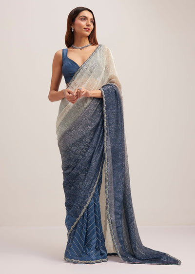 navy blue dual shaded sequins saree with scalloped border-sg279472 17
