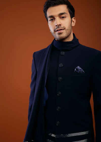 navy blue jodhpuri sherwani set in imported-sg128979 2