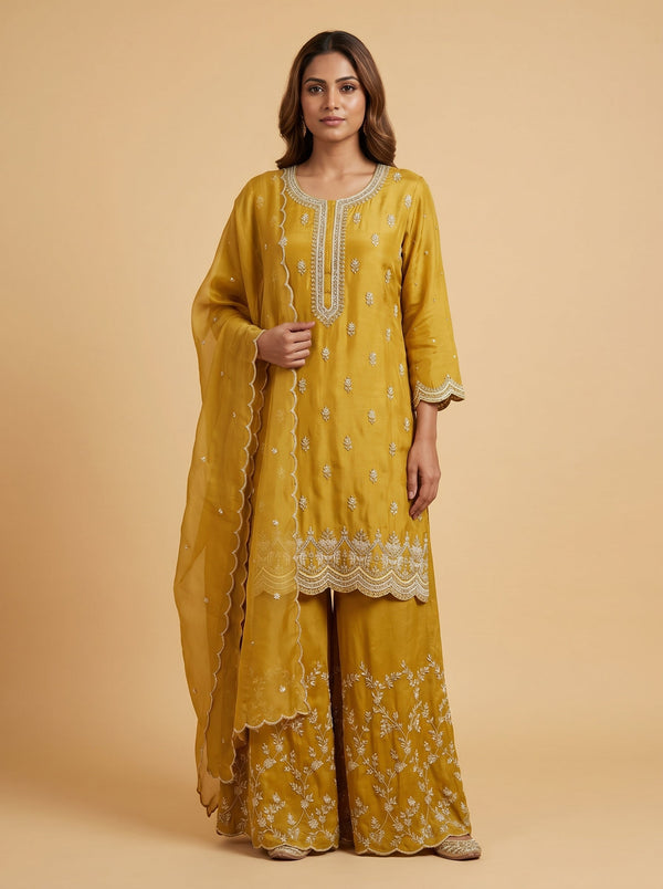 Ochre Mustard Palazzo Set