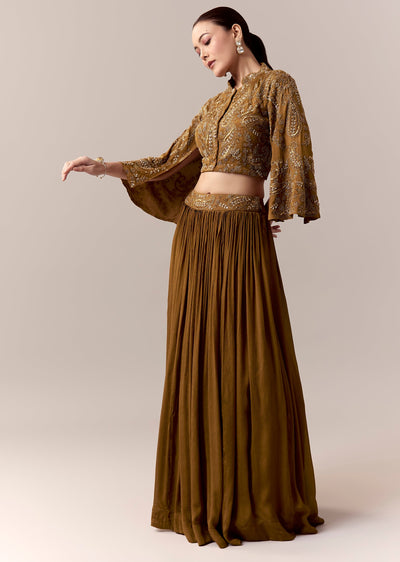 ochre-yellow-crop-top-skirt-indo-western-with-cut-dana-sequins-work-sg340248-1 60397e90-07ea-4271-acd0-02f88b4f5f61