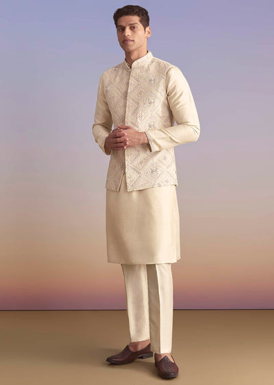 off-white-banarasi-silk-kurta-jacket-set-for-men-with-embroidery-sg327053-1