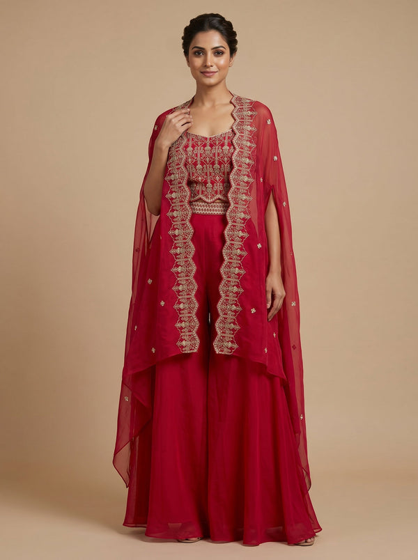 Off-White Pearl Palazzo Set