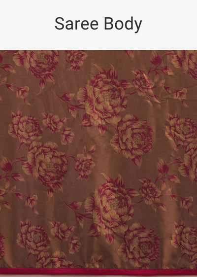 old rose pink saree with satin borders-sg107946 1