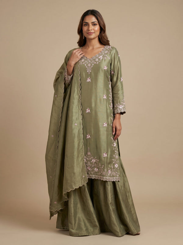 Olive Green Palazzo Set