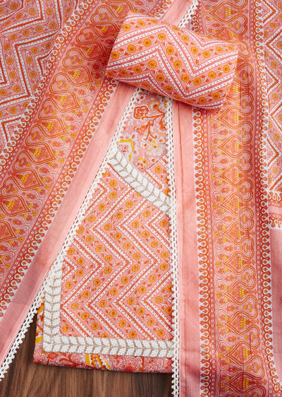 Orange Cotton Suit Set