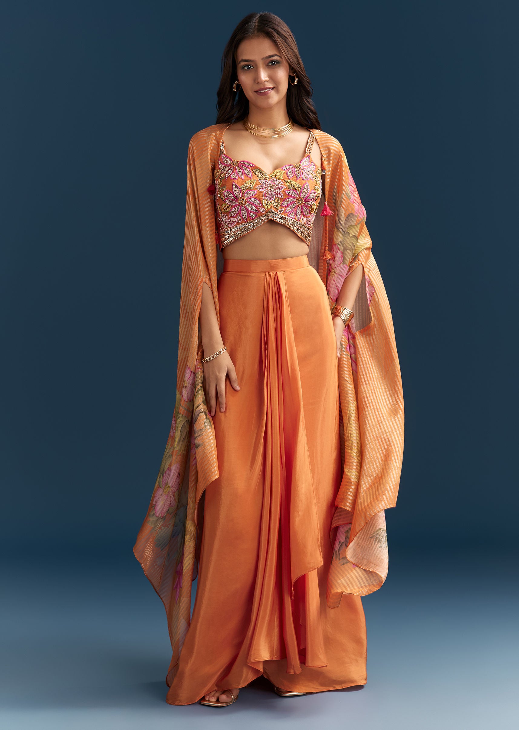 orange-crop-top-skirt-with-floral-cape-and-embroidery-accents-sg324411-1