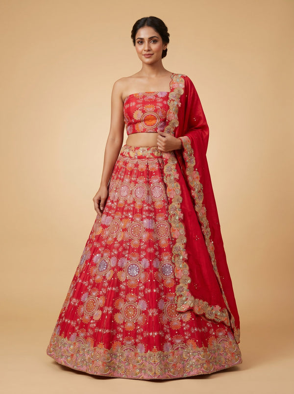 Orange Sunset Bridesmaid Lehenga