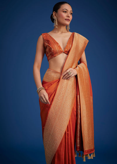 orange dola silk saree with zari-sg276479 10