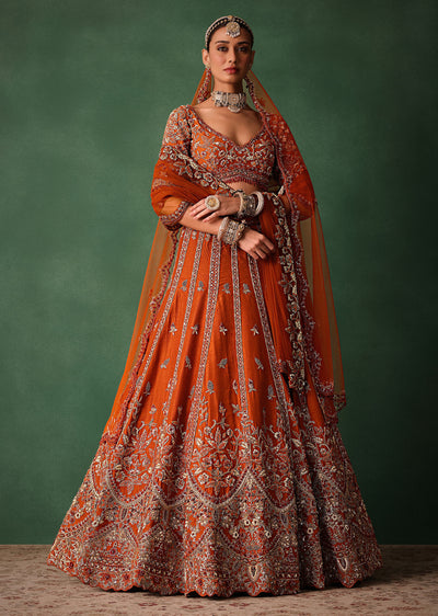 orange tussar zardosi embroidered lehenga-sg260447 6