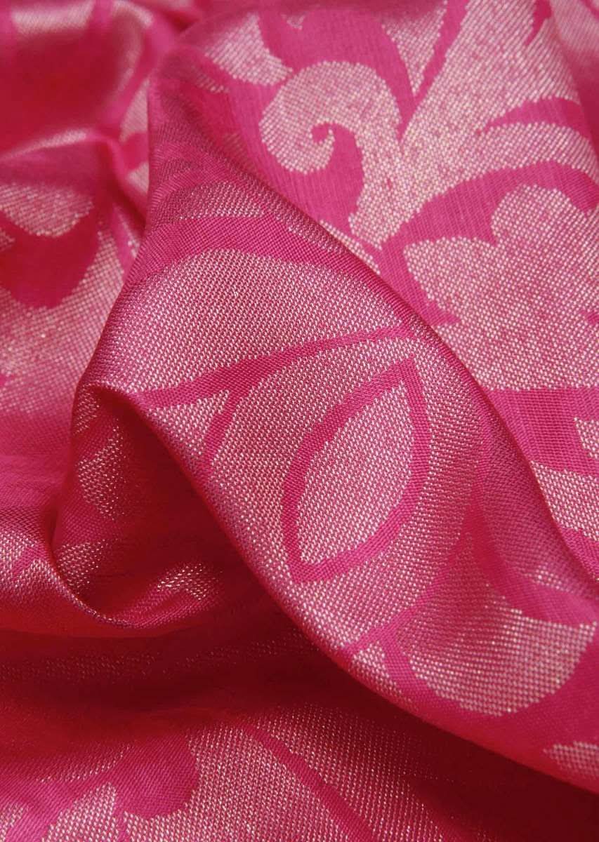 Orchid pink saree in lotus motif weave only on Kalki - KALKI Fashion India