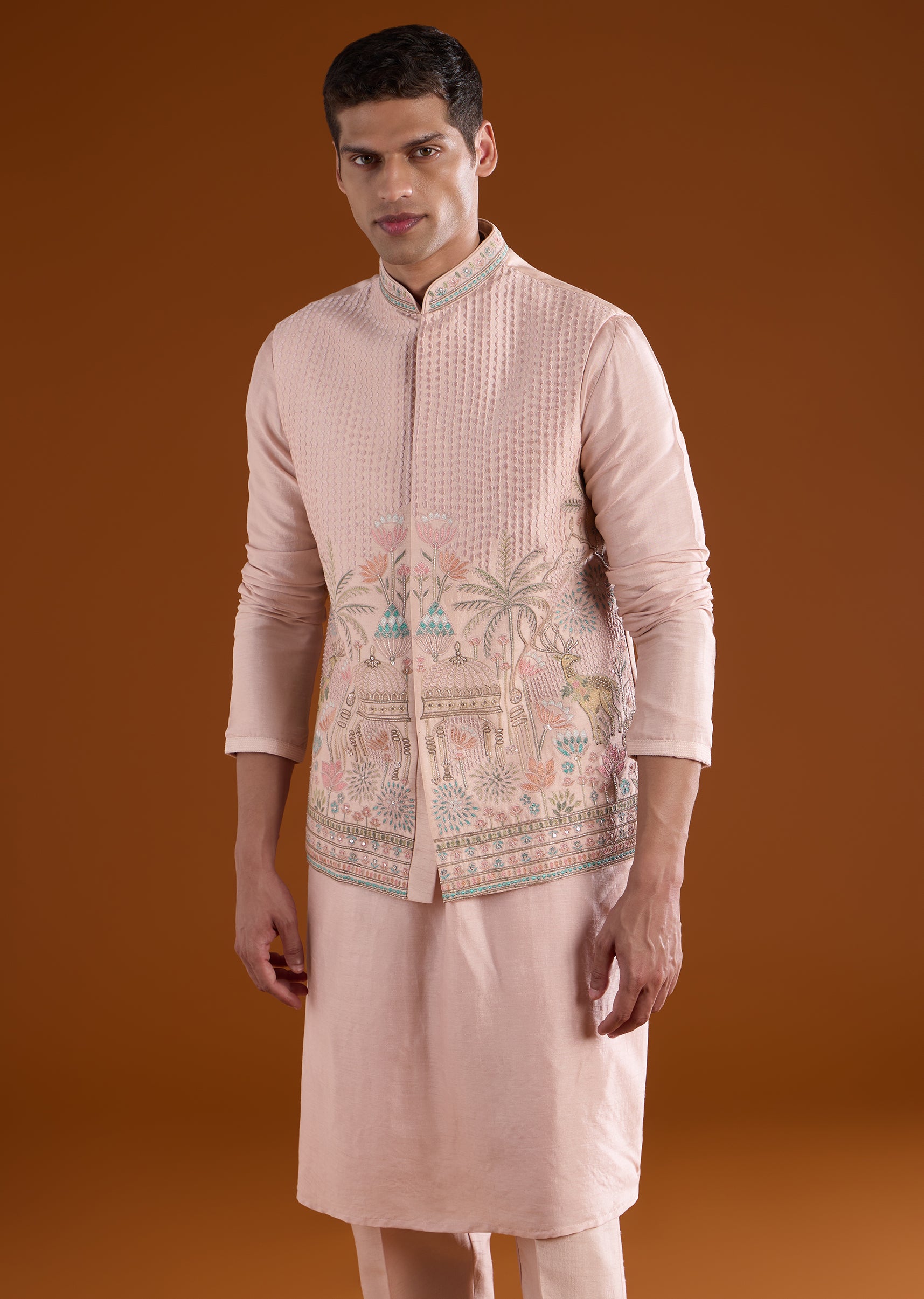 peach-embroidered-silk-kurta-jacket-set-sg378660-4 a0a46eeb-3f57-471f-9684-395bf8a989c7