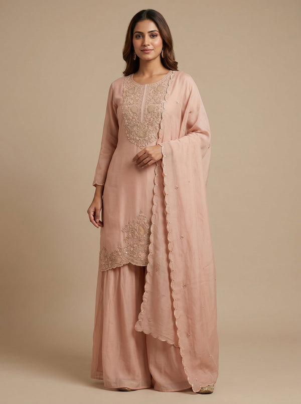 Peach Glow Palazzo Set