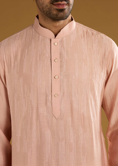 peach-kurta-set-for-men-with-thread-embroidery-sg328927-1