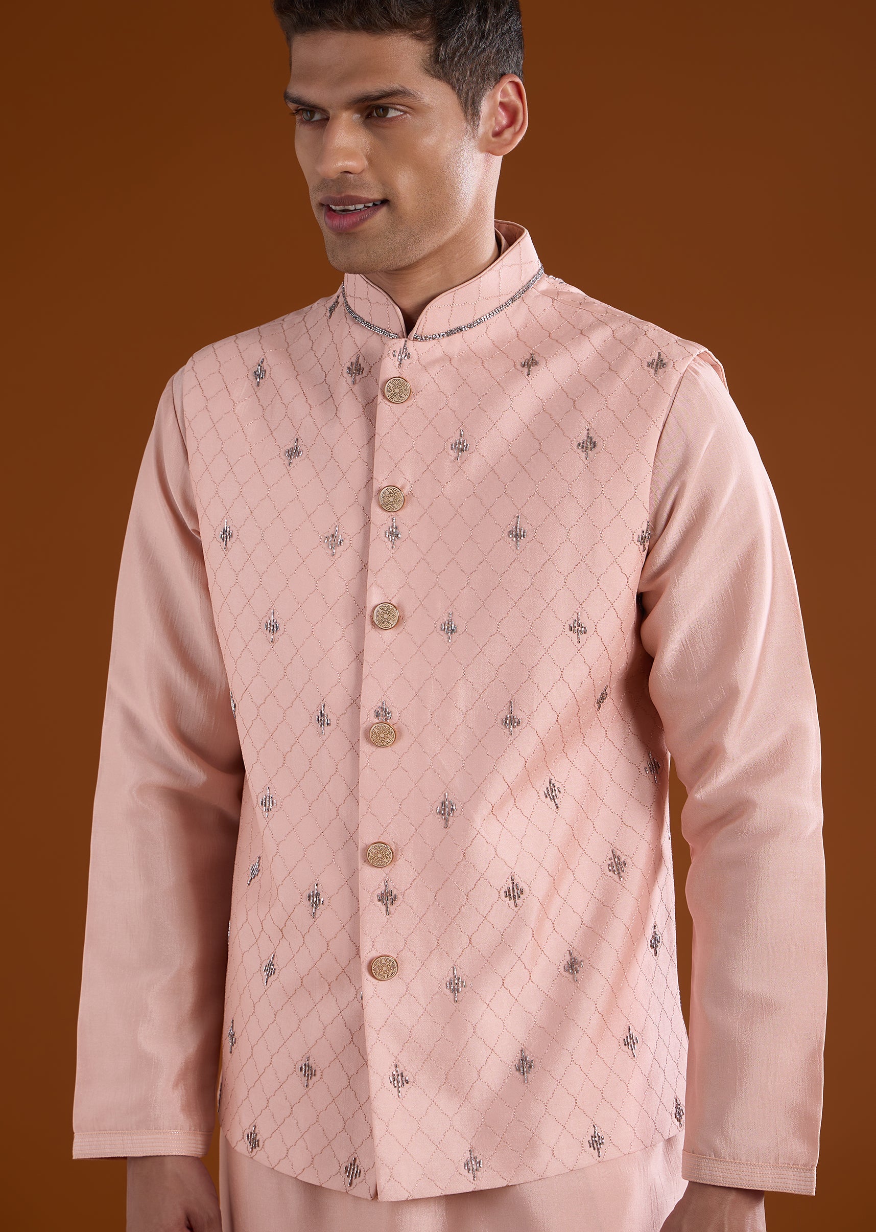 peach-silk-mens-kurta-jacket-set-with-thread-metal-and-bead-work-sg370677-2 ee0e5484-fea6-482b-960f-648c3e881575