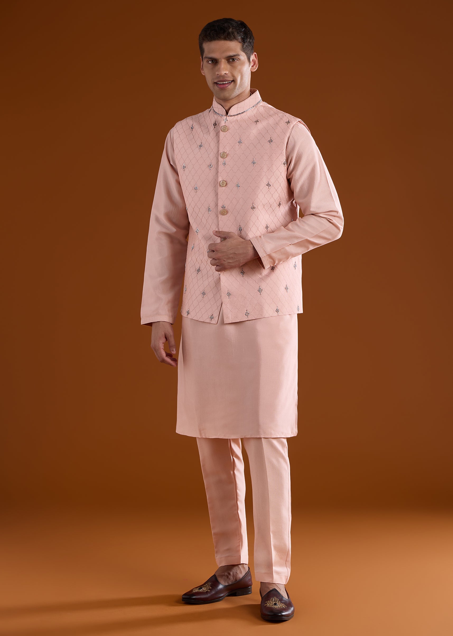 peach-silk-mens-kurta-jacket-set-with-thread-metal-and-bead-work-sg370677-3 2fb64825-98d1-4c08-b786-5ed47a681d65