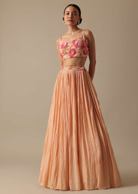 peach embellished jacket and lehenga-sg182082 1