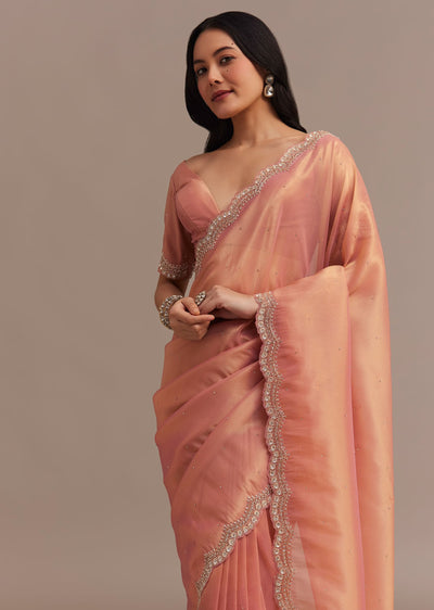 peach glass tissue saree with stone-sg293320-9 5