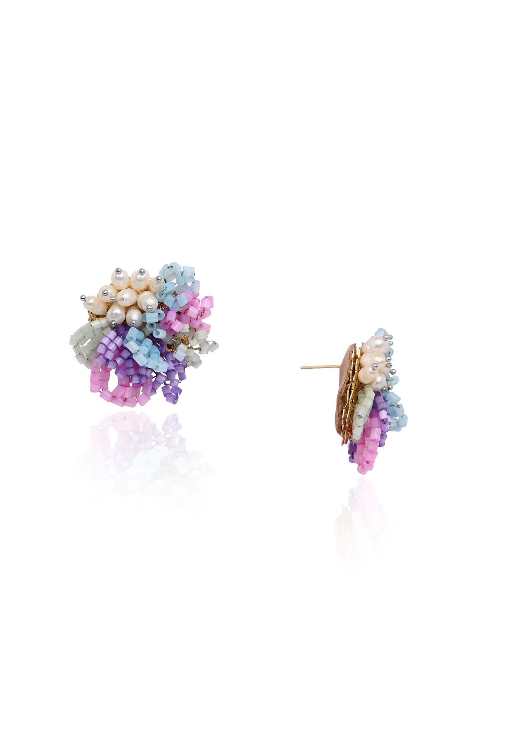 pearl and colourful flower round stud-sg370974-1-nosto 3