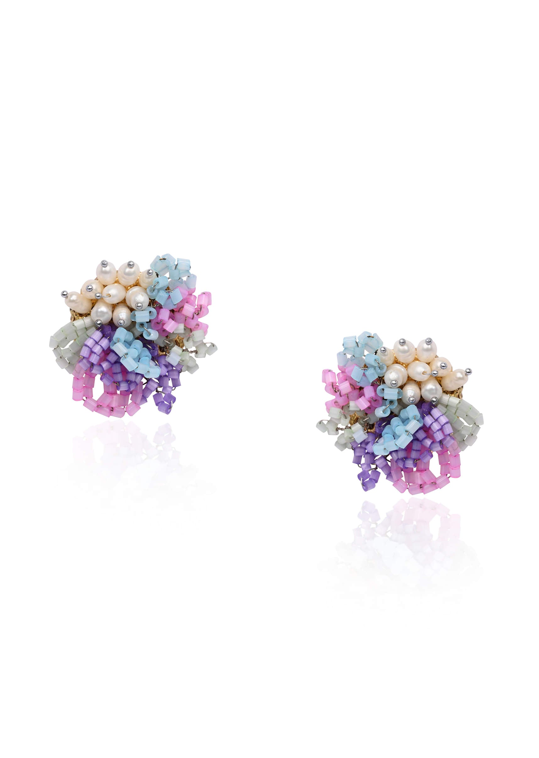 pearl and colourful flower round stud-sg370974-1-nosto 4