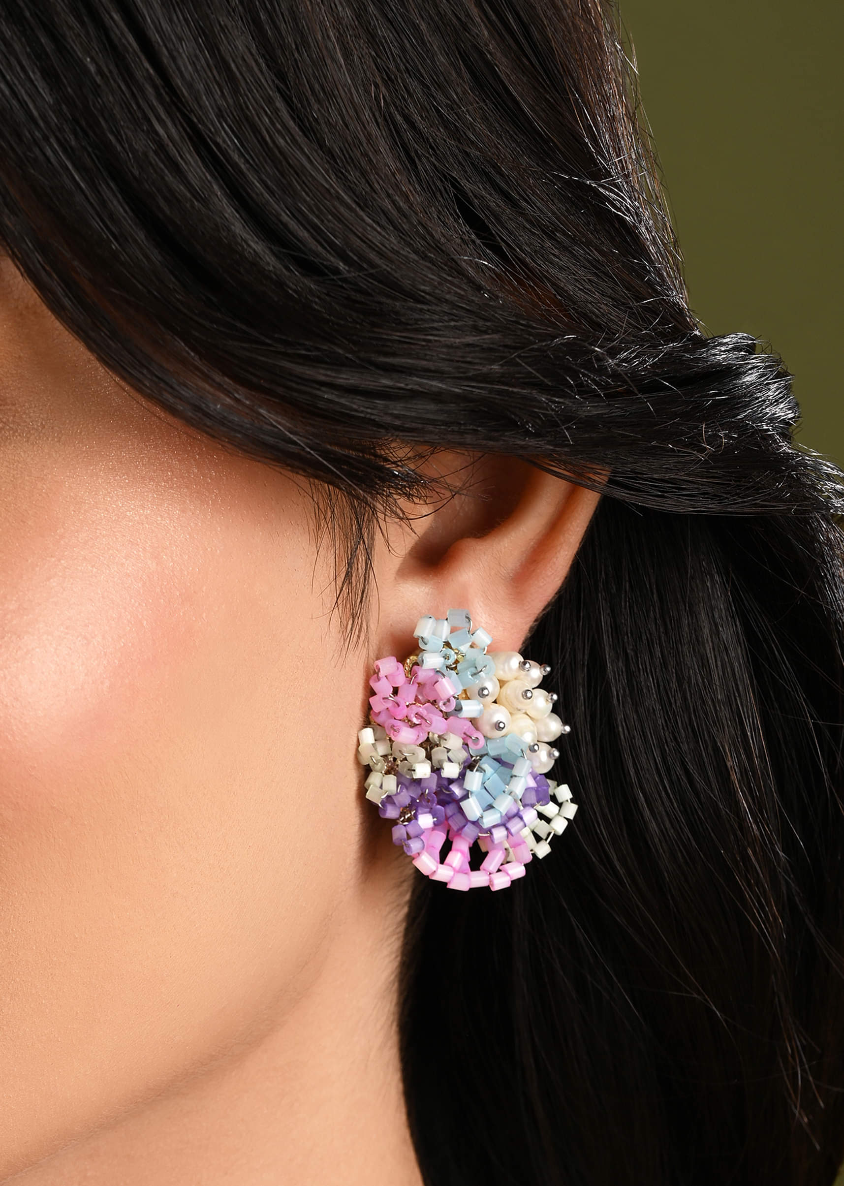 pearl and colourful flower round stud-sg370974-1-nosto 5