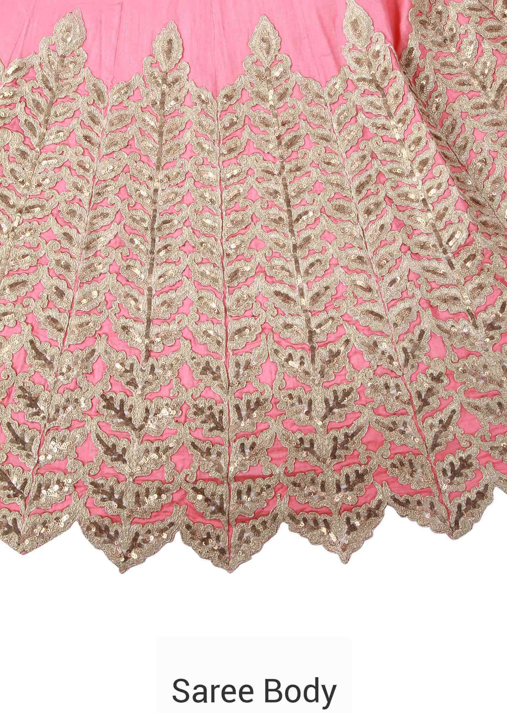Golden pink  lehenga saree featuring in zari and sequin embroidery only on Kalki - KALKI Fashion India