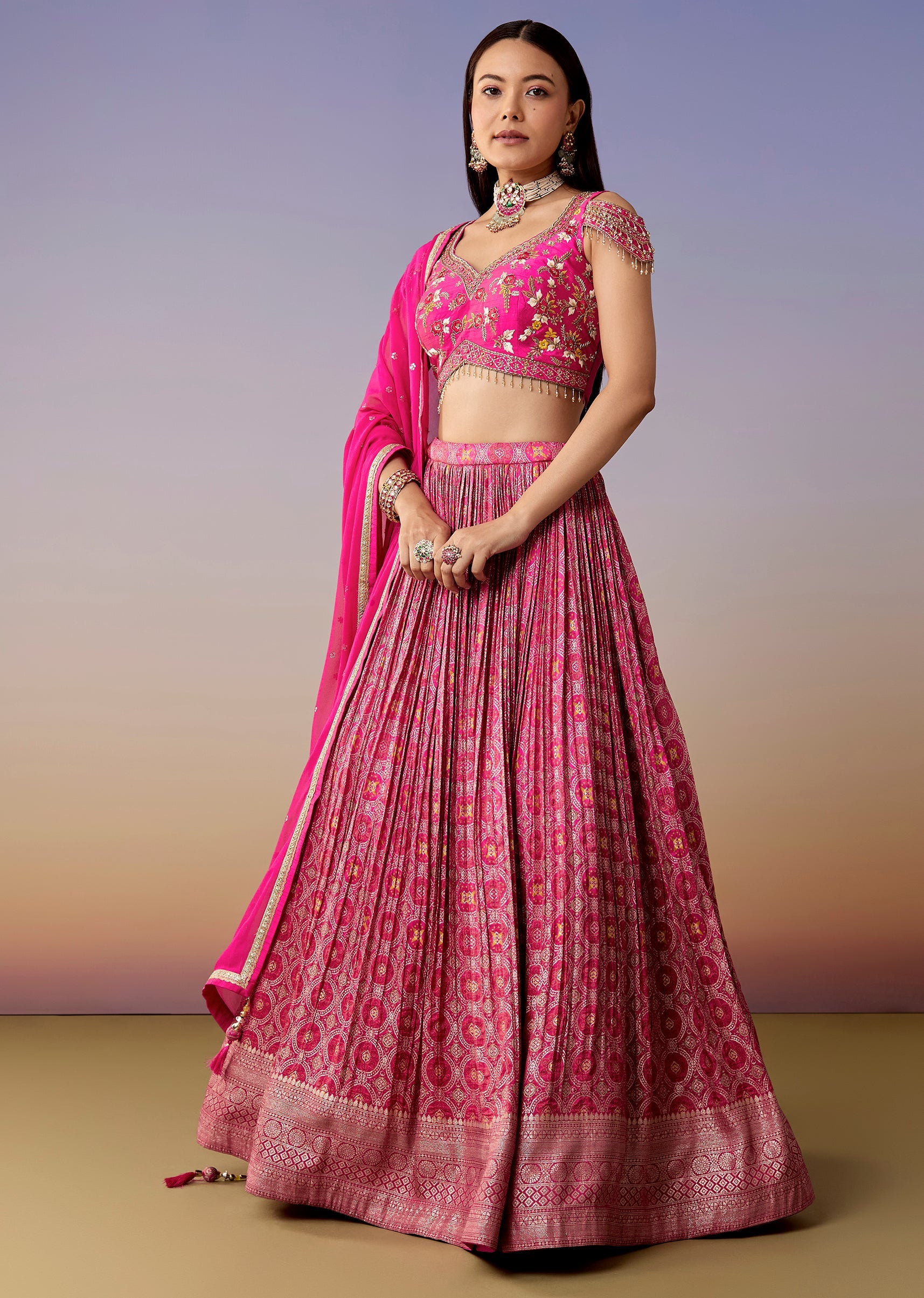 pink-cold-shoulder-printed-bridesmaid-lehenga-set-sg389646-1 b536e3fb-0a32-451f-8cc1-5da44f47ee0f