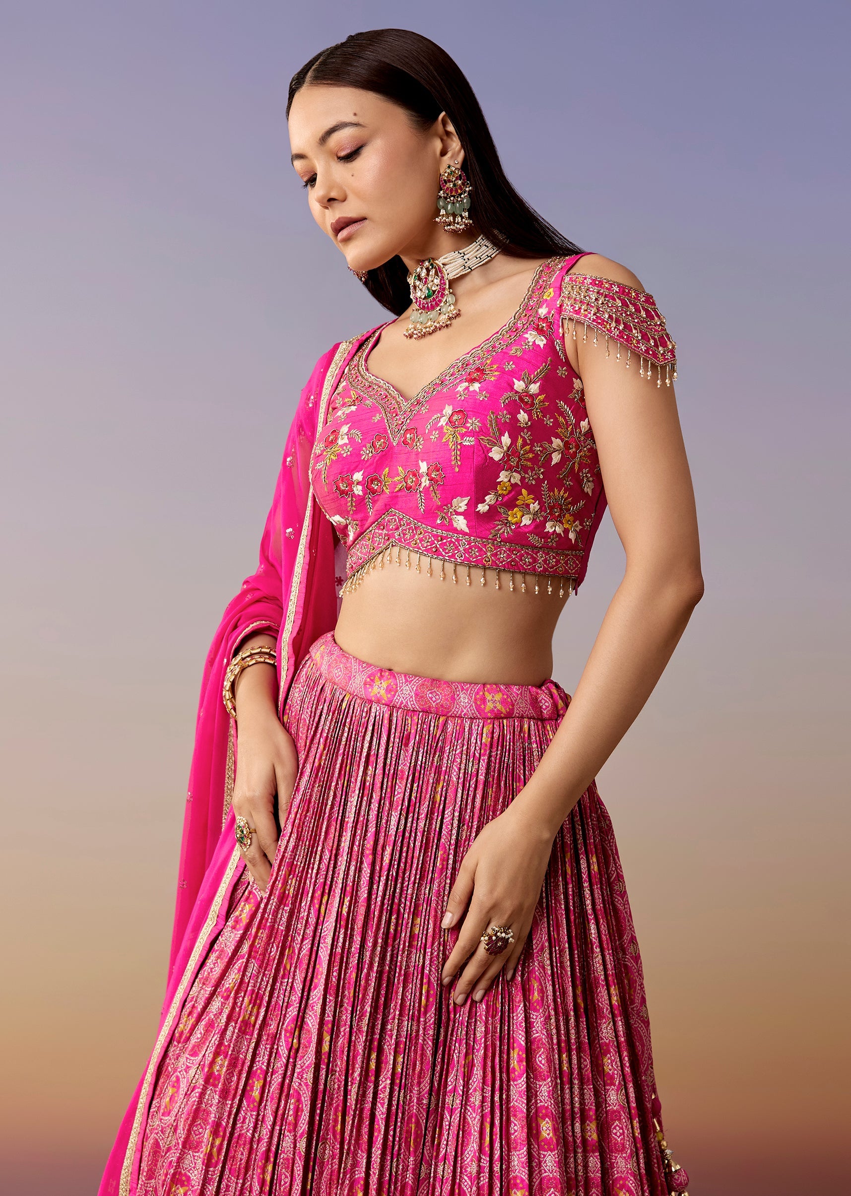 pink-cold-shoulder-printed-bridesmaid-lehenga-set-sg389646-5 cd5599b9-1d62-43ee-81da-0b8888d93ae5