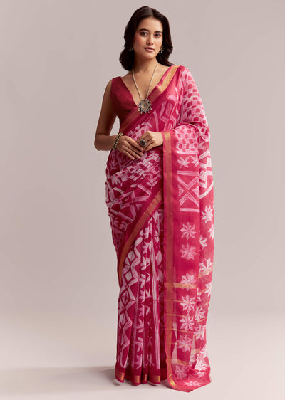 pink-linen-printed-saree-with-authentic-shibori-print-sg311968-1